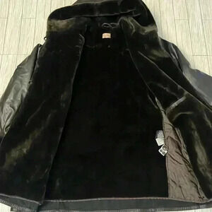 Vintage faux fur and leather coat